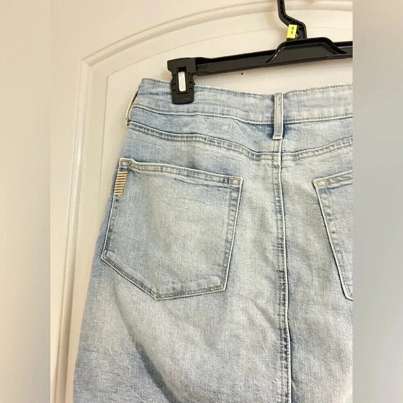 PAIGE High Rise Distressed Denim Mini Skirt Y2K Western Coastal Cowgirl size 30 - Picture 3 of 9